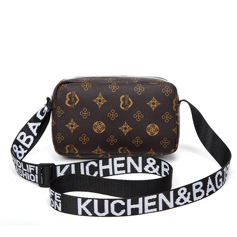 MZ Korean Style Color Block Letter Print Small Square Crossbody Phone Bag for Women