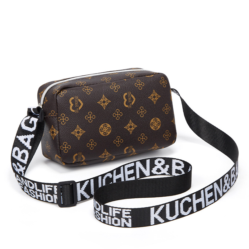 MZ Korean Style Color Block Letter Print Small Square Crossbody Phone Bag for Women - Image 5