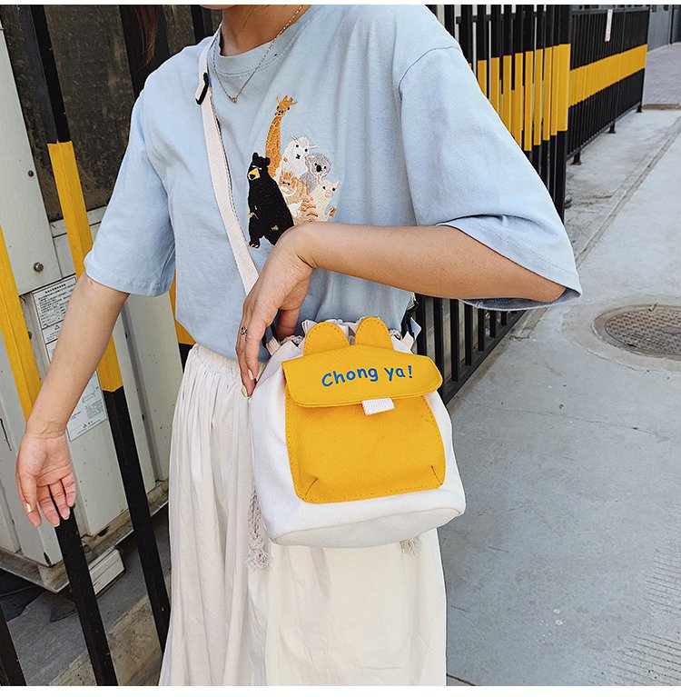 Canvas Small Crossbody Bag Women 2022 New Ins Japanese Style Cute Student Literary Shoulder Phone Bag - Image 3