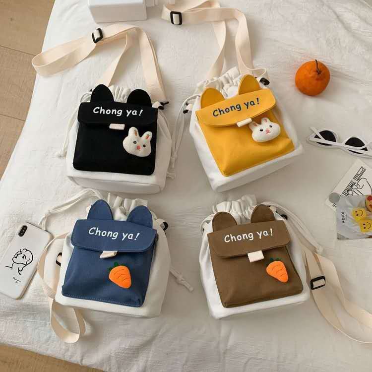 Canvas Small Crossbody Bag Women 2022 New Ins Japanese Style Cute Student Literary Shoulder Phone Bag