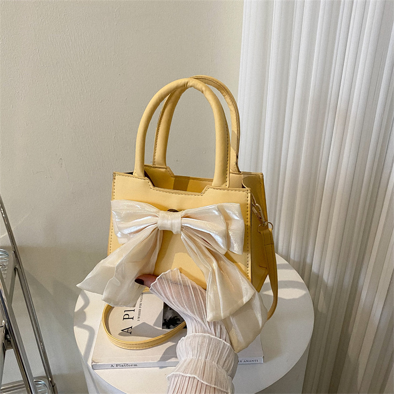 Cute Bow Top Handle Mini Bag Women 2022 New Versatile Crossbody