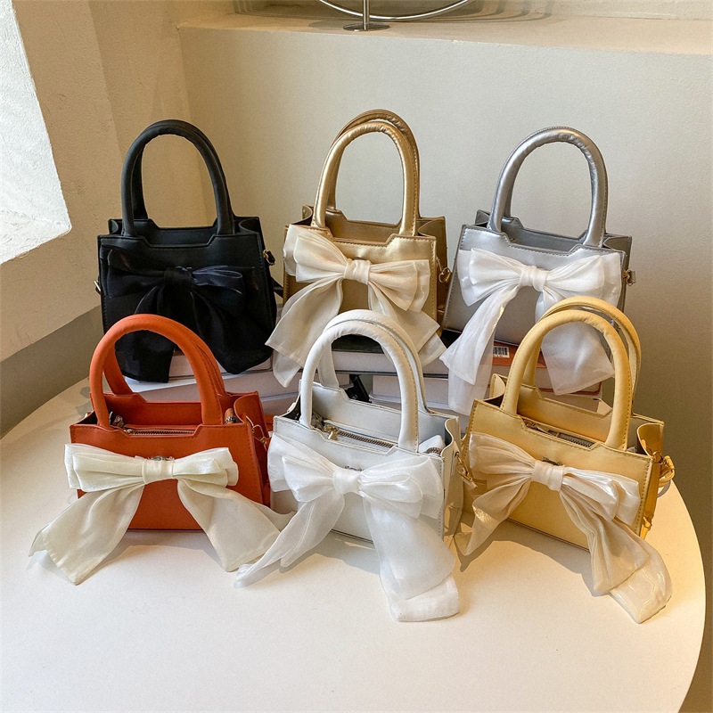Cute Bow Top Handle Mini Bag Women 2022 New Versatile Crossbody - Image 4