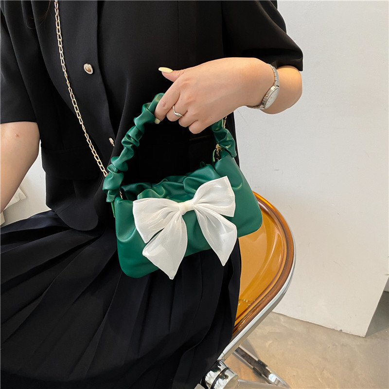 MZ Mini Square Crossbody Bag with Bow - PU Leather Women's Shoulder Handbag - Image 4