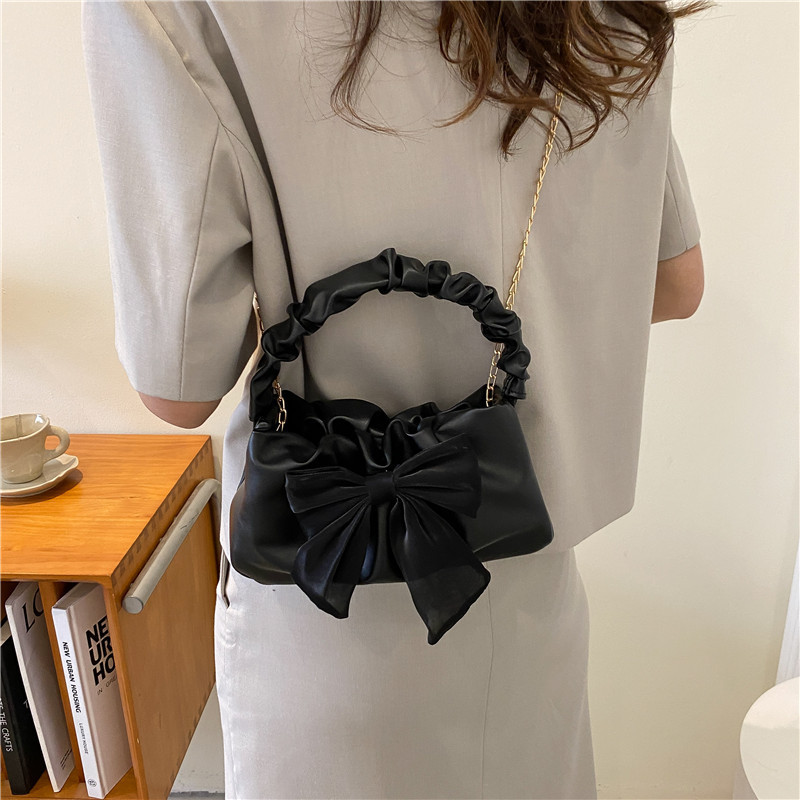 MZ Mini Square Crossbody Bag with Bow - PU Leather Women's Shoulder Handbag - Image 2