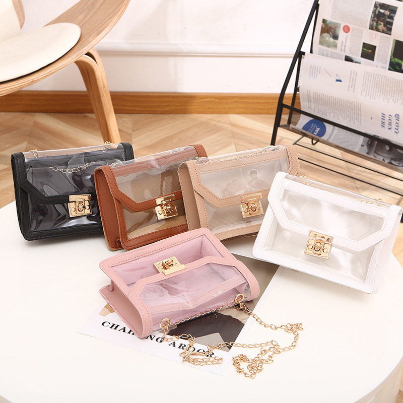 Transparent Small Square Bag 2022 Southeast Asia New PVC Crossbody Bag Diamond Chain Shoulder Bag Ladies Bag