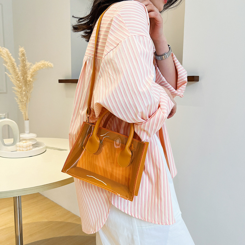 MZ Women's Transparent Jelly Handbag Set 2022 Trendy Small Crossbody Shoulder Bag - Image 2