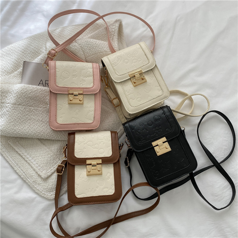 Fresh Style Cartoon Print Lock Phone Bag Mini Crossbody Square Bag - Image 4