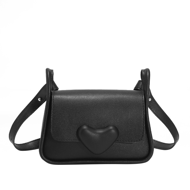 Small Heart Saddle Crossbody Bag for Women Summer 2022 New Fashion Casual Solid Color Minimalist Shoulder Bag - Image 5