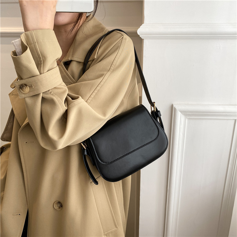 Minimalist Casual Small Square Bag Women 2022 New Solid Color Stylish Retro Crossbody Shoulder Underarm Bag - Image 3