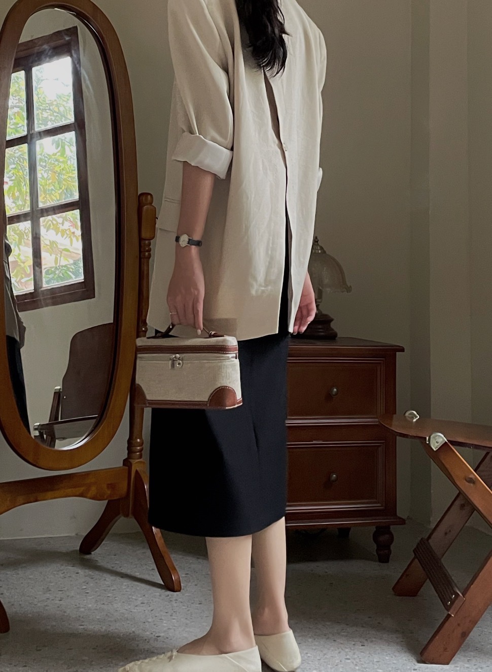 Top Layer Cowhide LP19 Versatile Box Bag Handbag Crossbody Women's Bag - Image 5