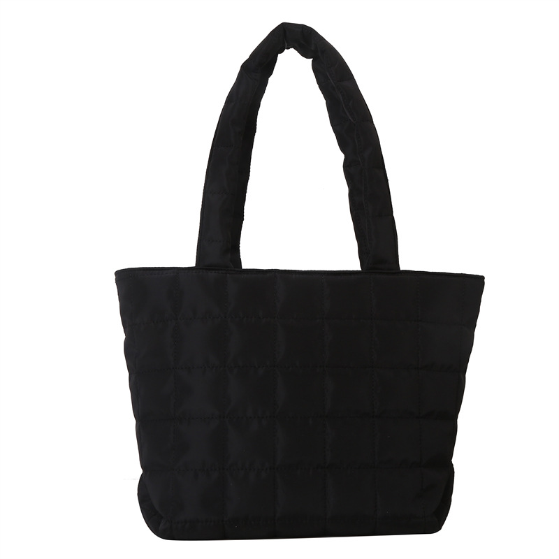 MZ Large Capacity Women's Shoulder Tote Bag Solid Color Stitching Casual - Image 5