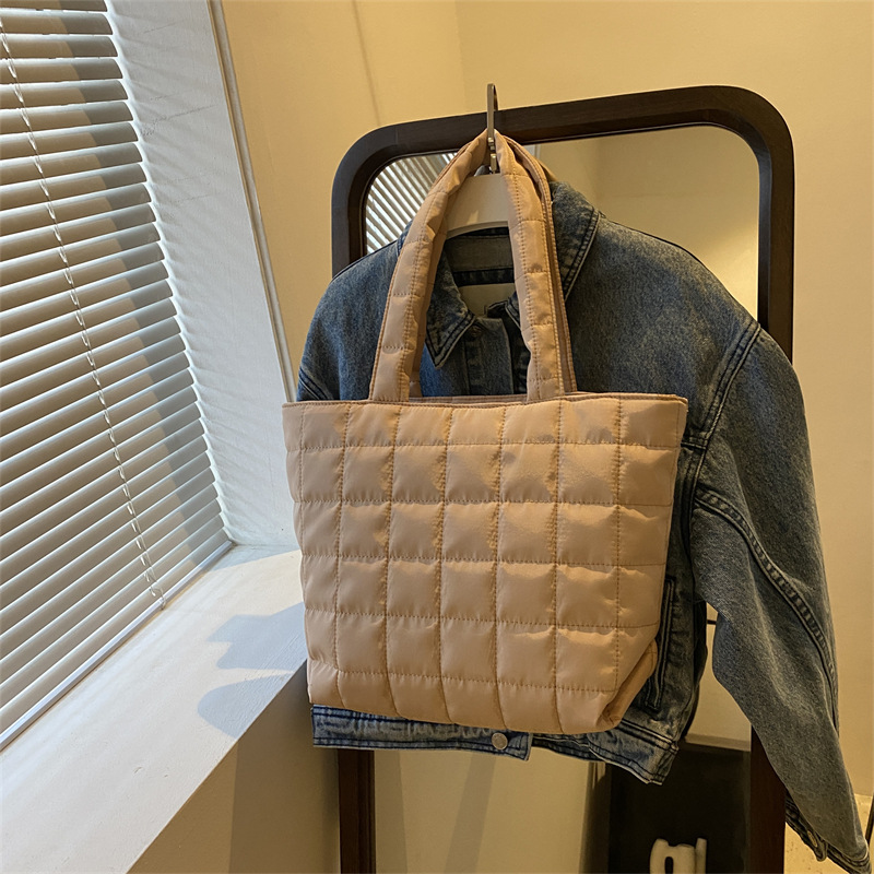 MZ Large Capacity Women's Shoulder Tote Bag Solid Color Stitching Casual