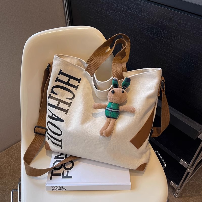 Japanese Canvas Tote Bag Women Casual Large Capacity Commuter Handbag Student Shoulder Crossbody - Image 4