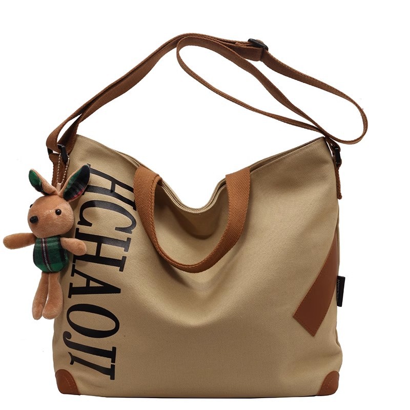 Japanese Canvas Tote Bag Women Casual Large Capacity Commuter Handbag Student Shoulder Crossbody - Image 5